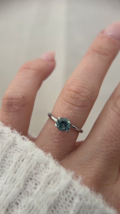 1.1 CT Round Cut Teal Montana Sapphire