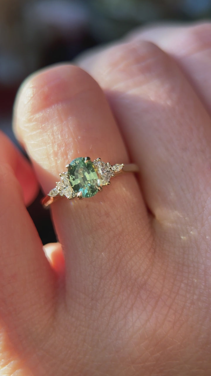 The Maeve 1.14 CT Oval Mint Green Sapphire Ring