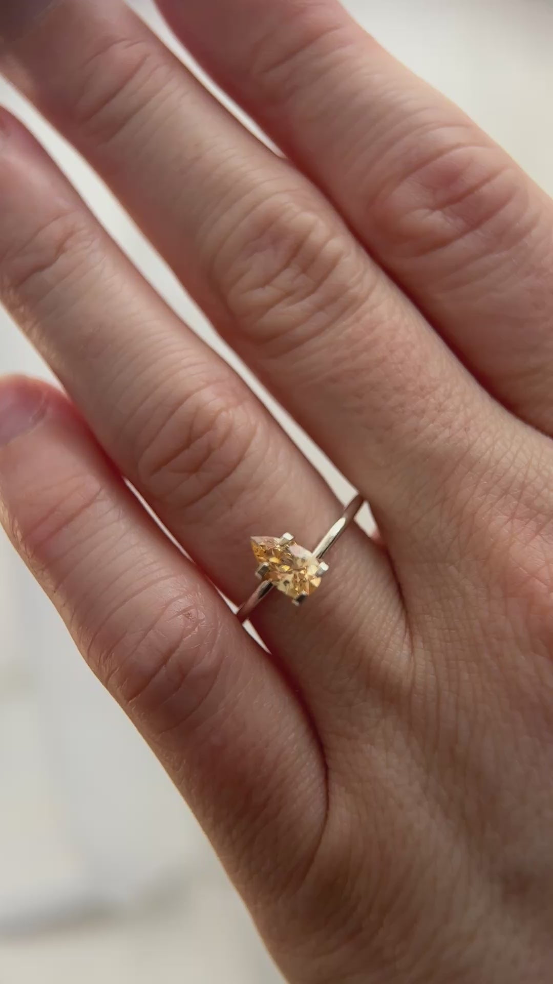 0.72 CT Pear Cut Golden Yellow Sapphire