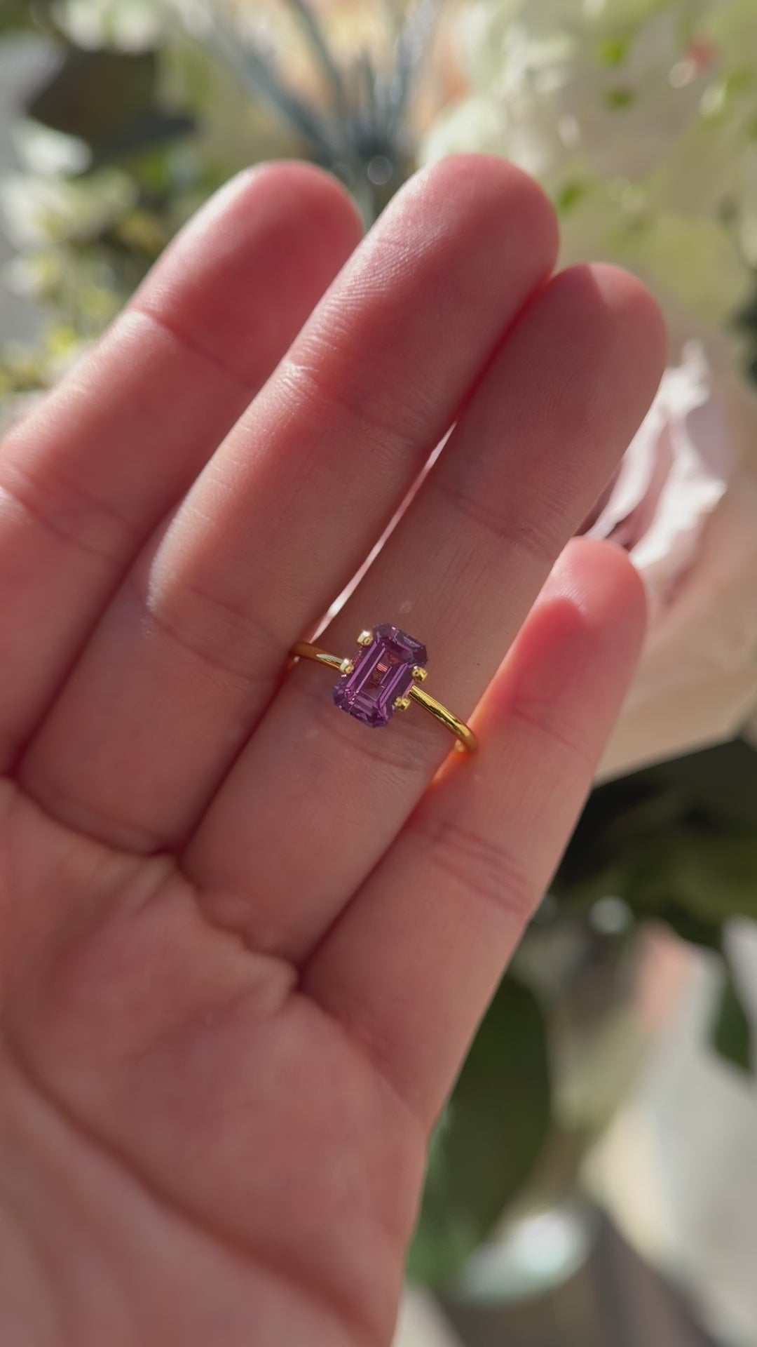 2.05 CT Emerald Cut Grape Purple Sapphire