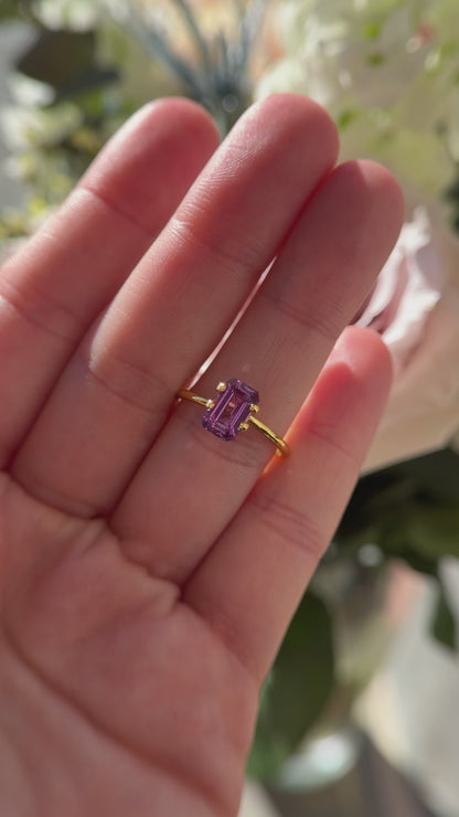 2.05 CT Emerald Cut Grape Purple Sapphire