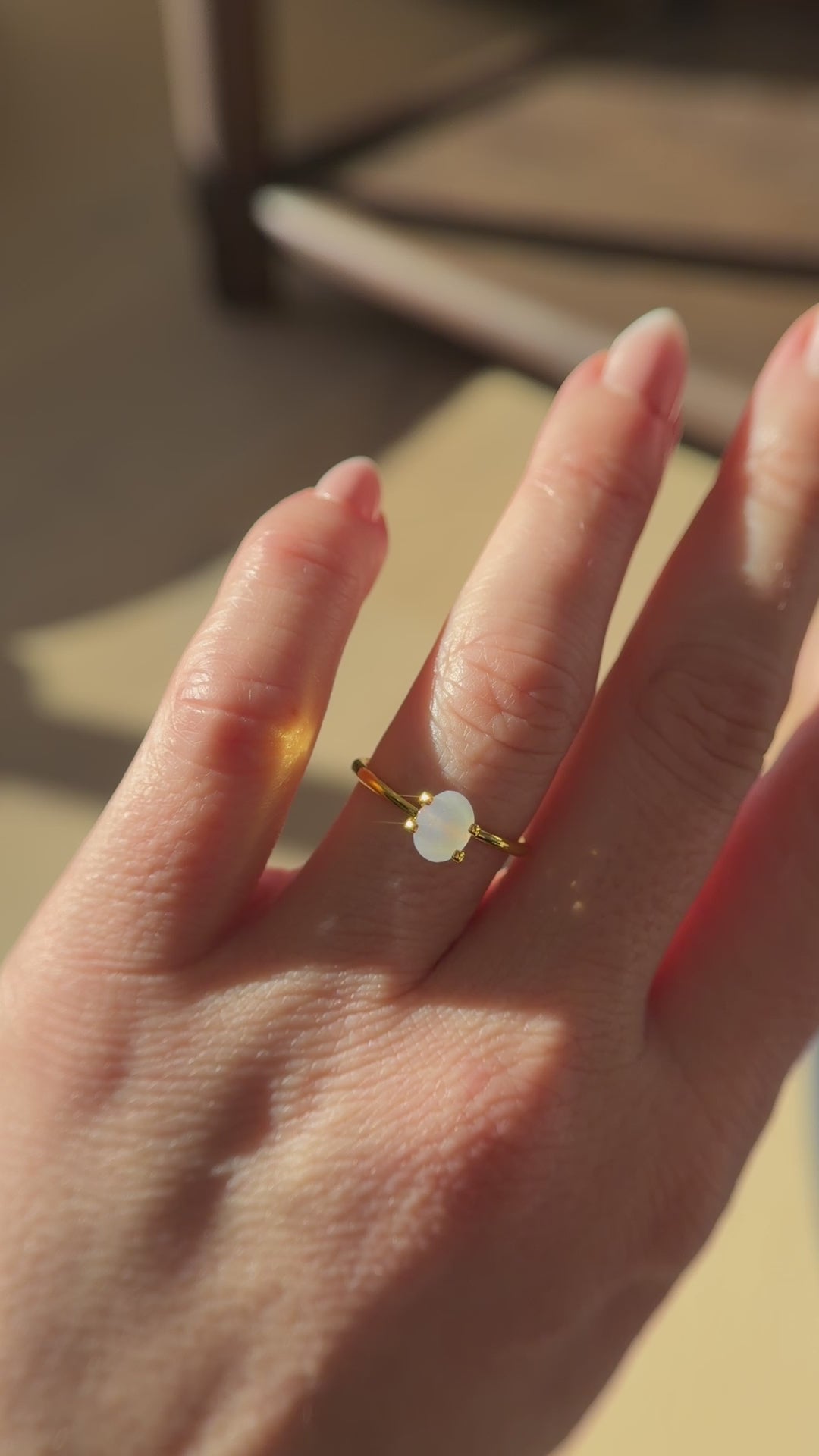 1.53 CT Oval Cut Opalescent White Sapphire