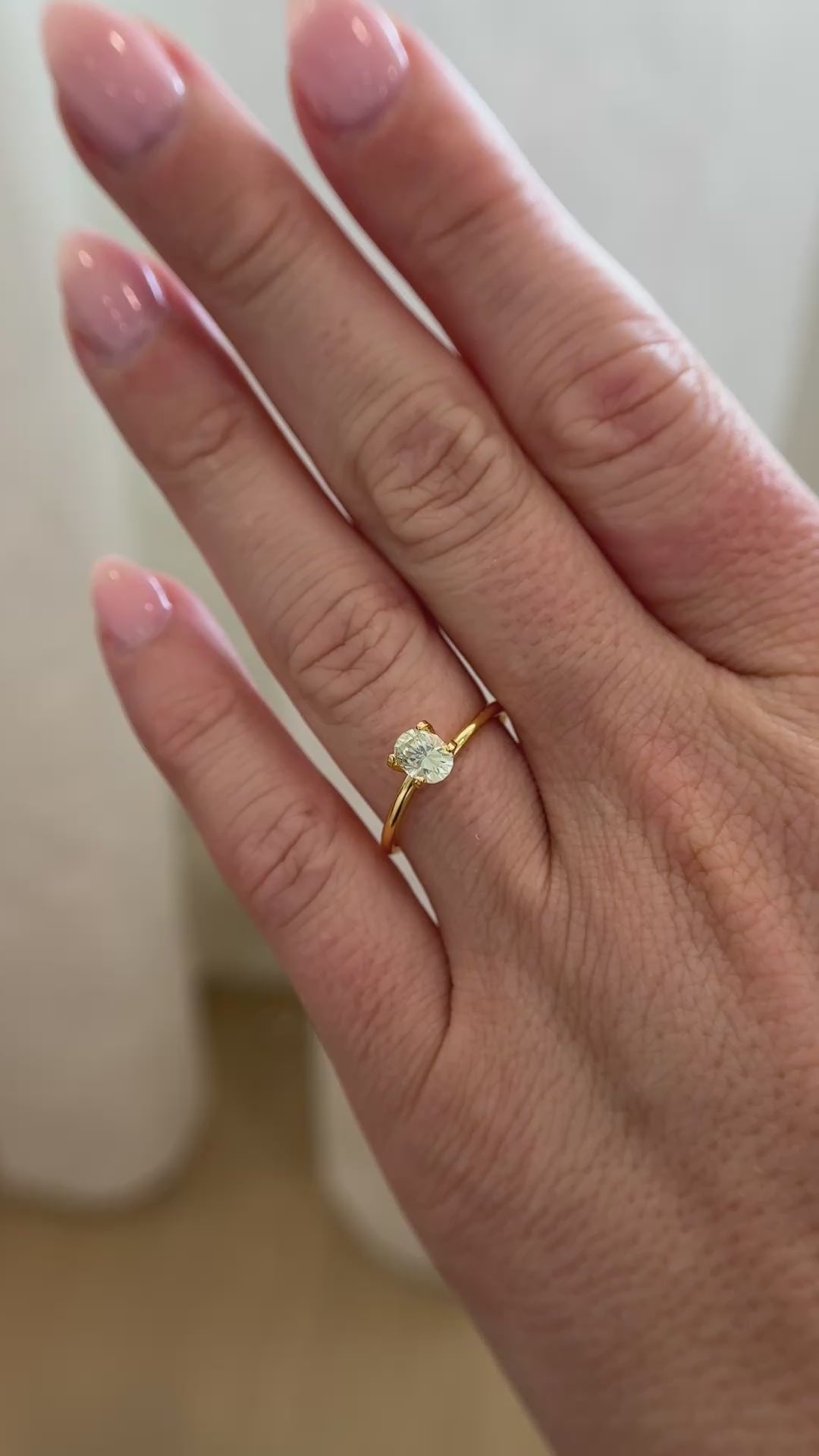 0.86 CT Oval Cut Light Green Sapphire