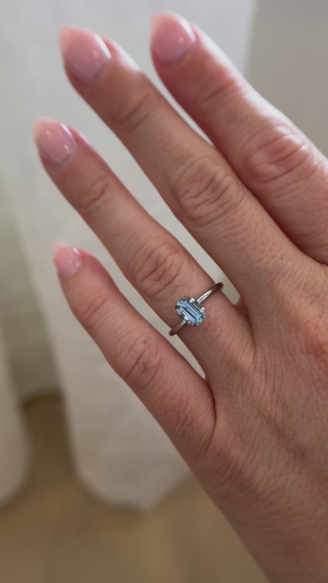 1.08 CT Emerald Cut Blue Sapphire