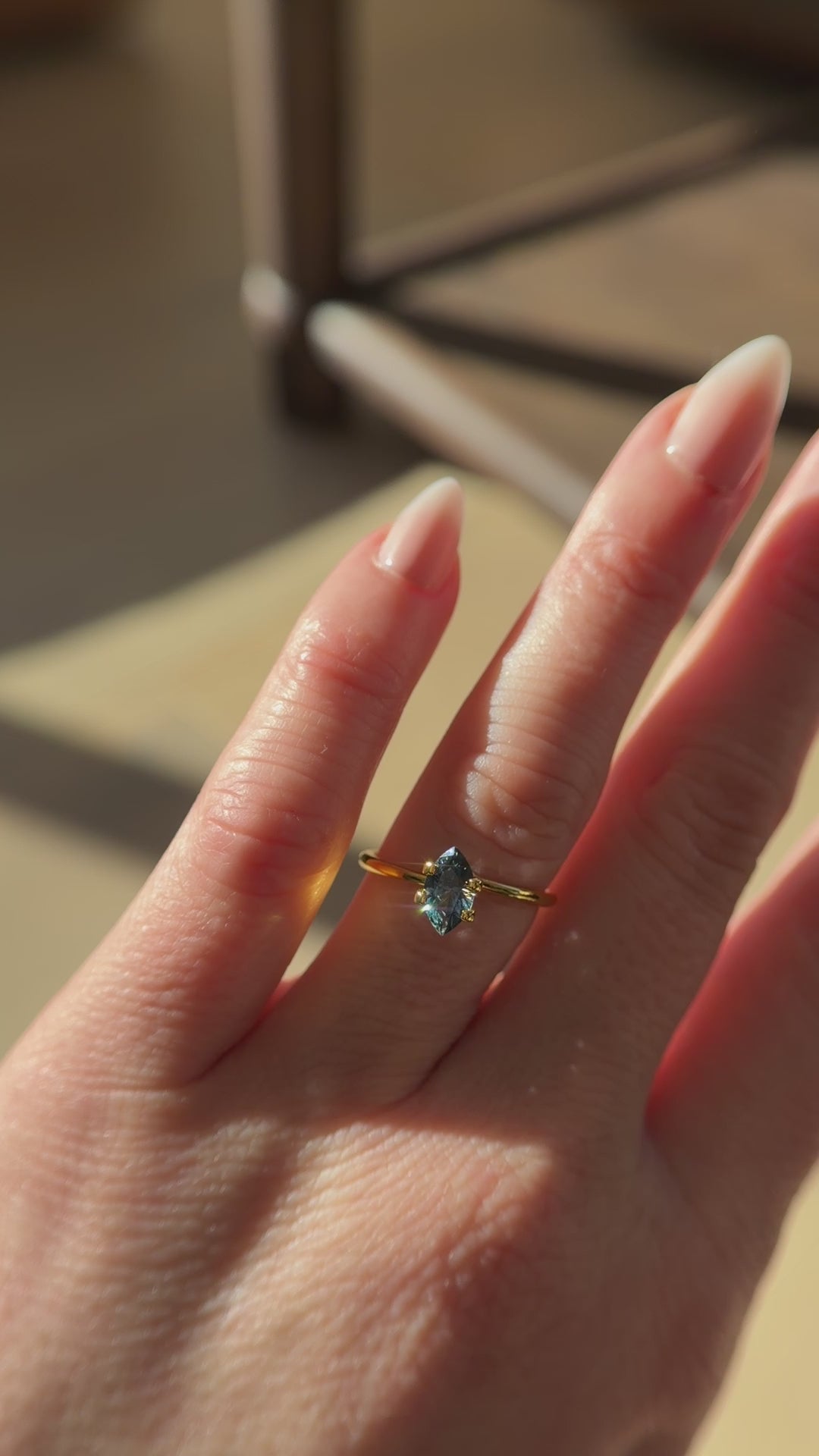 0.91 CT Marquise Cut Blue Montana Sapphire