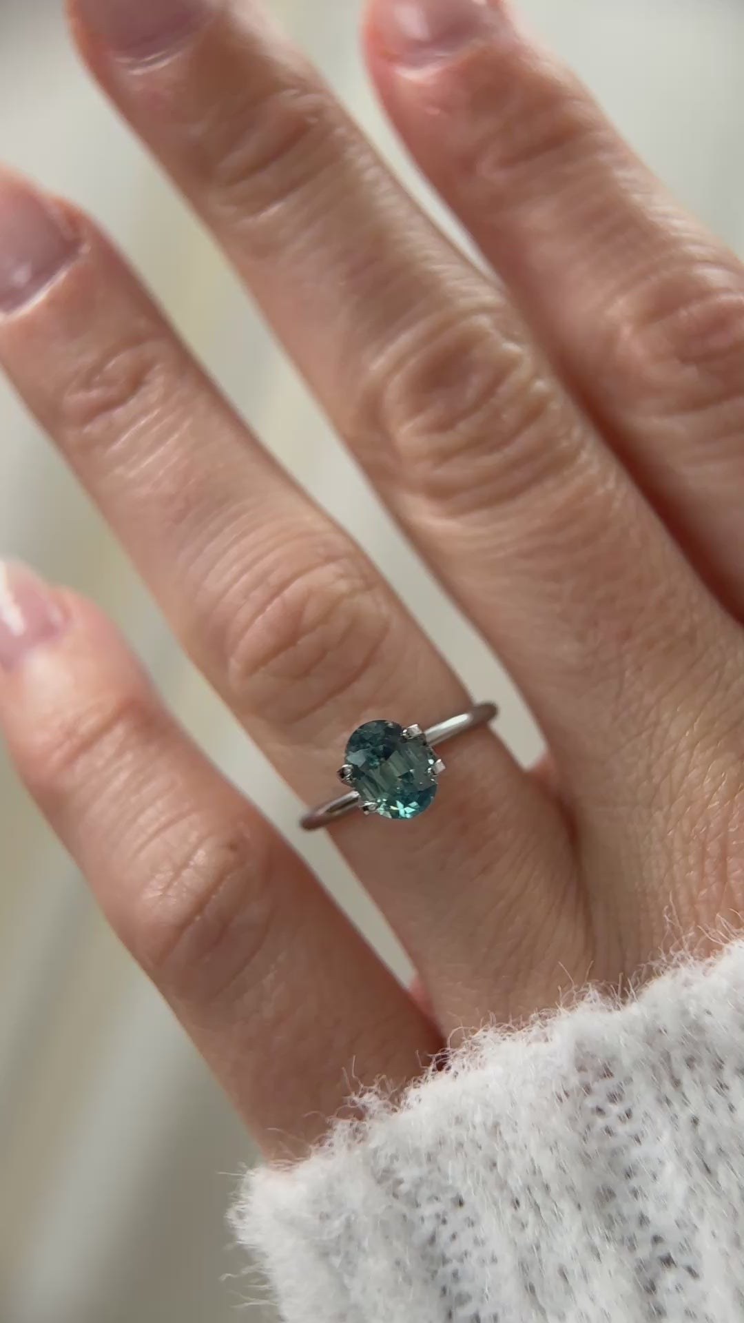 1.76 CT Oval Cut Teal Sapphire