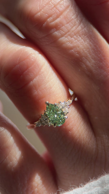 The Maeve Ring | 1 CT Pear Green Lab Diamond
