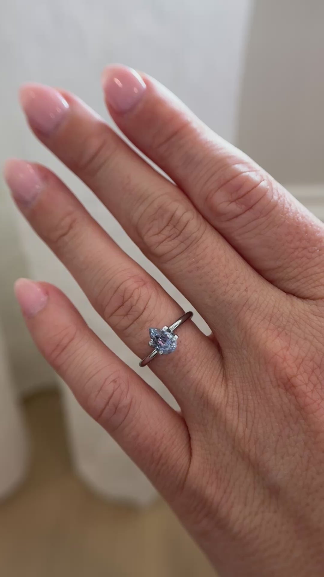 1.09 CT Pear Cut Blue Sapphire