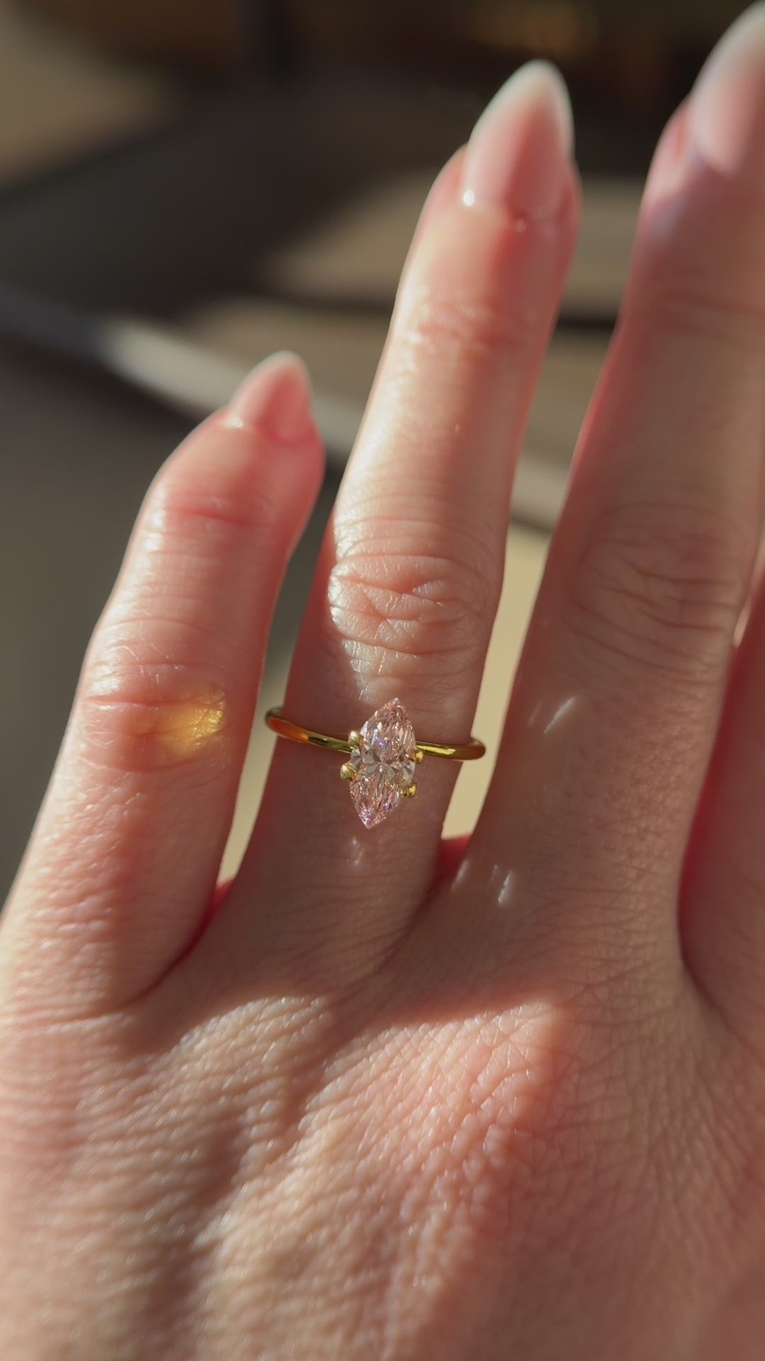 1.19 CT Lab Created Marquise Cut Light Pink Diamond