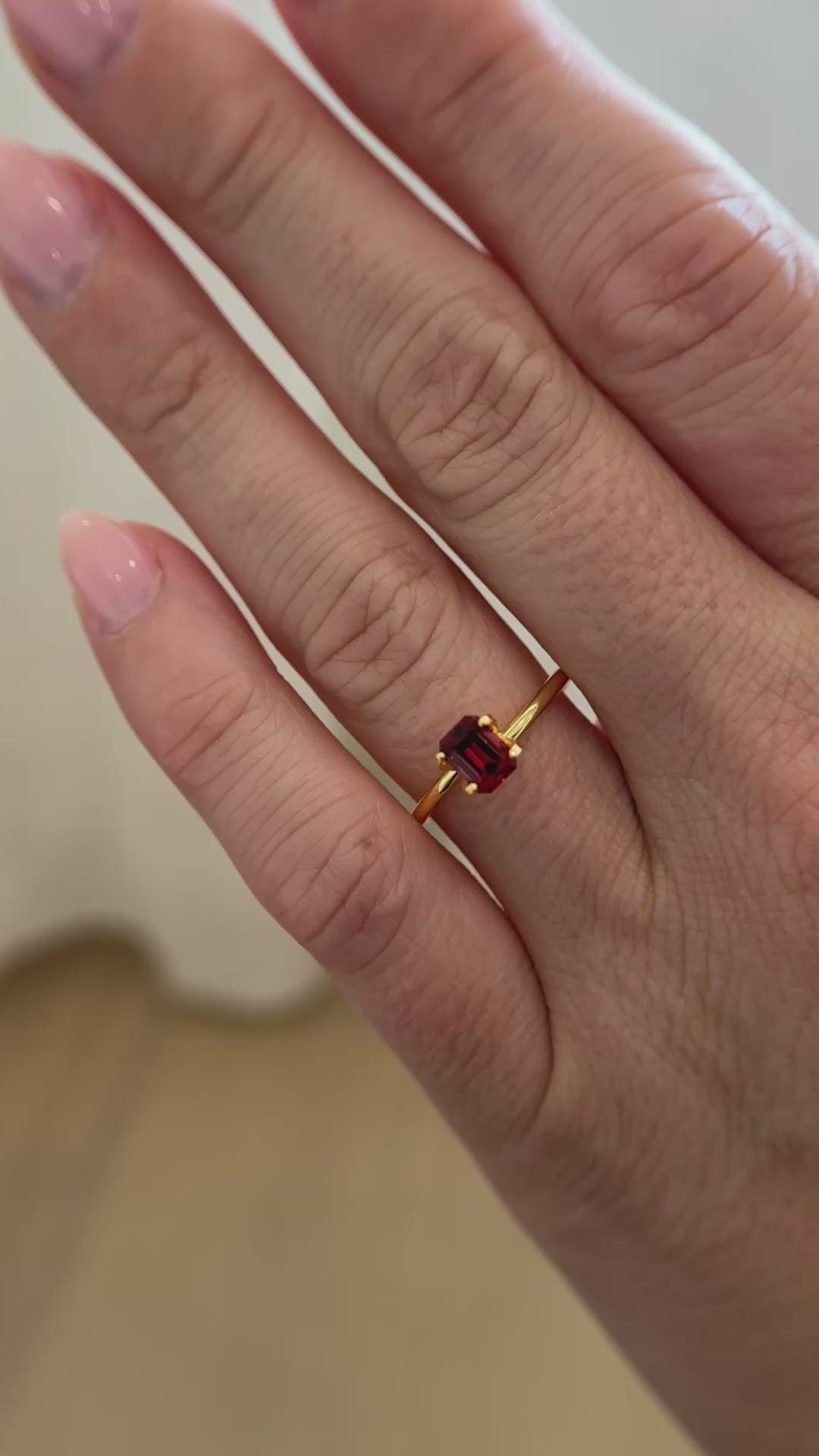 0.8 CT Emerald Cut Red Spinel