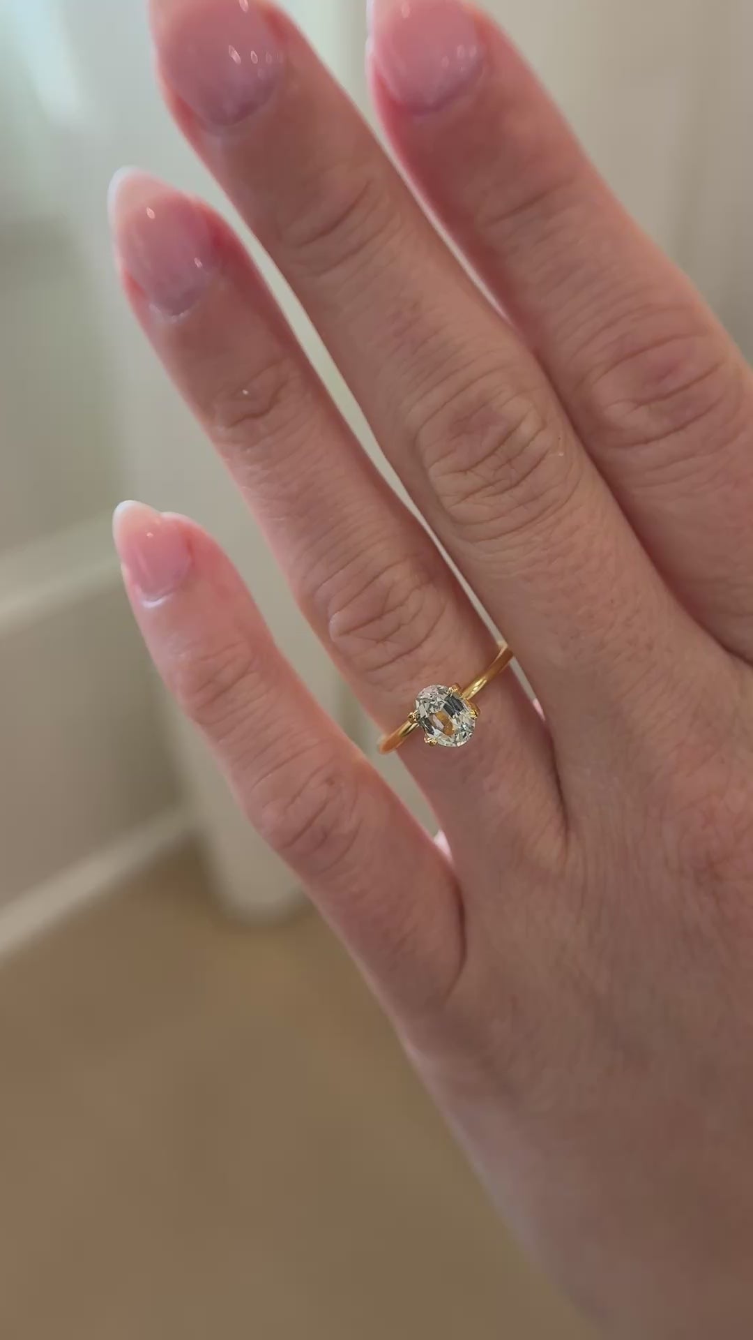 1.16 CT Oval Cut Pale Green Sapphire