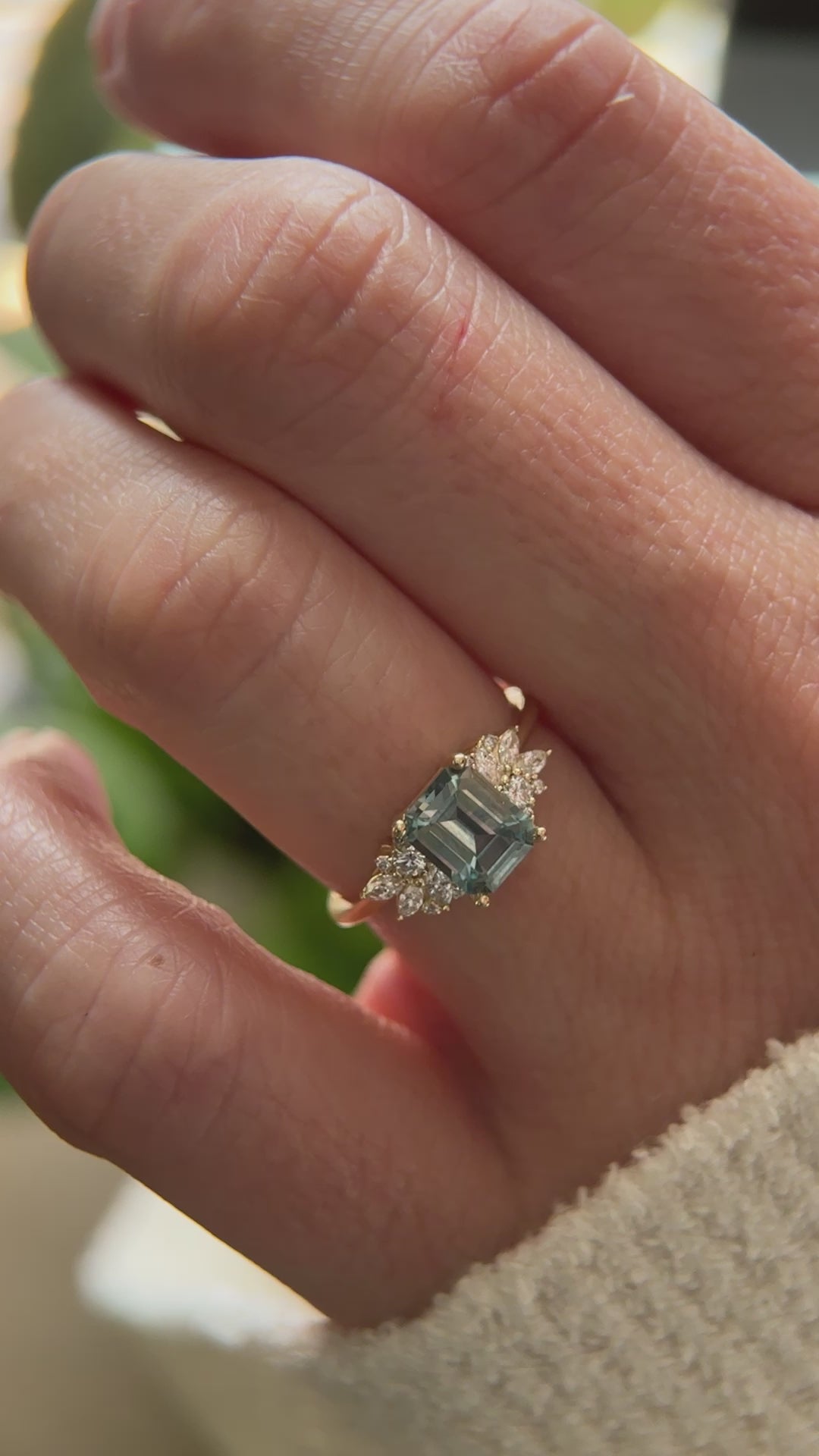 The Rosalie Ring - 1.66 CT Emerald Cut Montana Sapphire