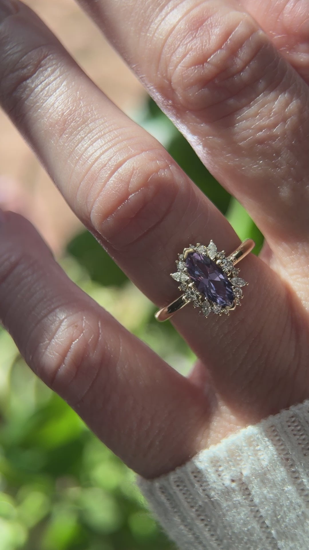 The Eleanor Ring | 0.99 CT Marquise Purple Sapphire