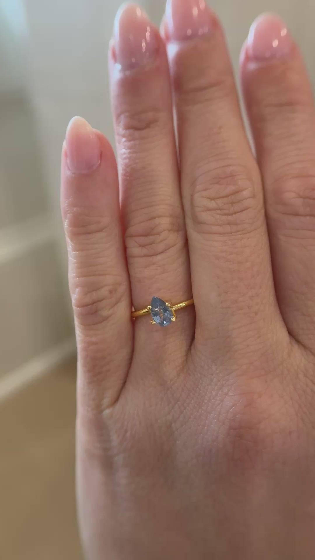 0.76 CT Pear Cut Blue Sapphire
