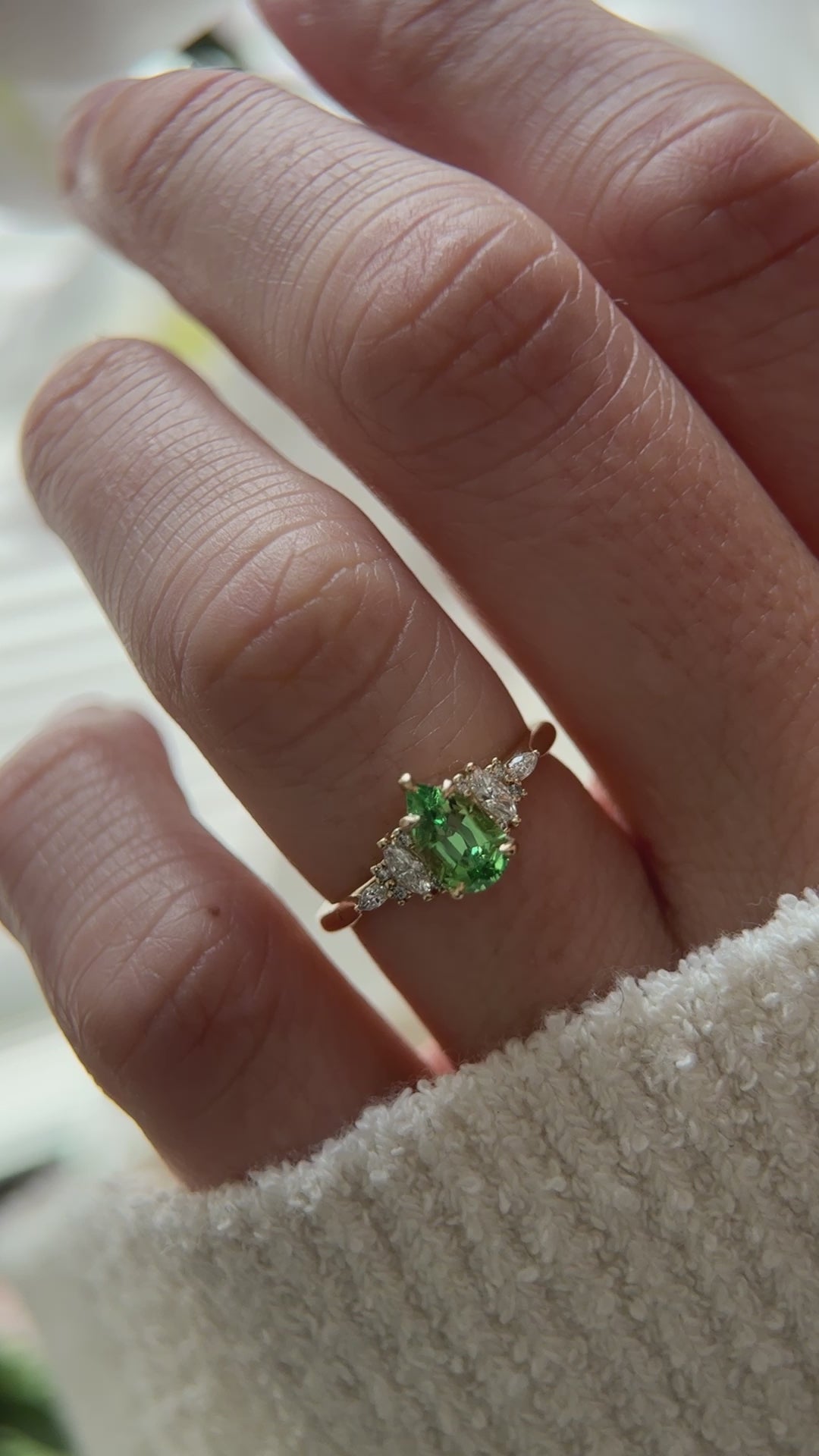 The Maeve Ring  - 0.98 CT Pear Tsavorite