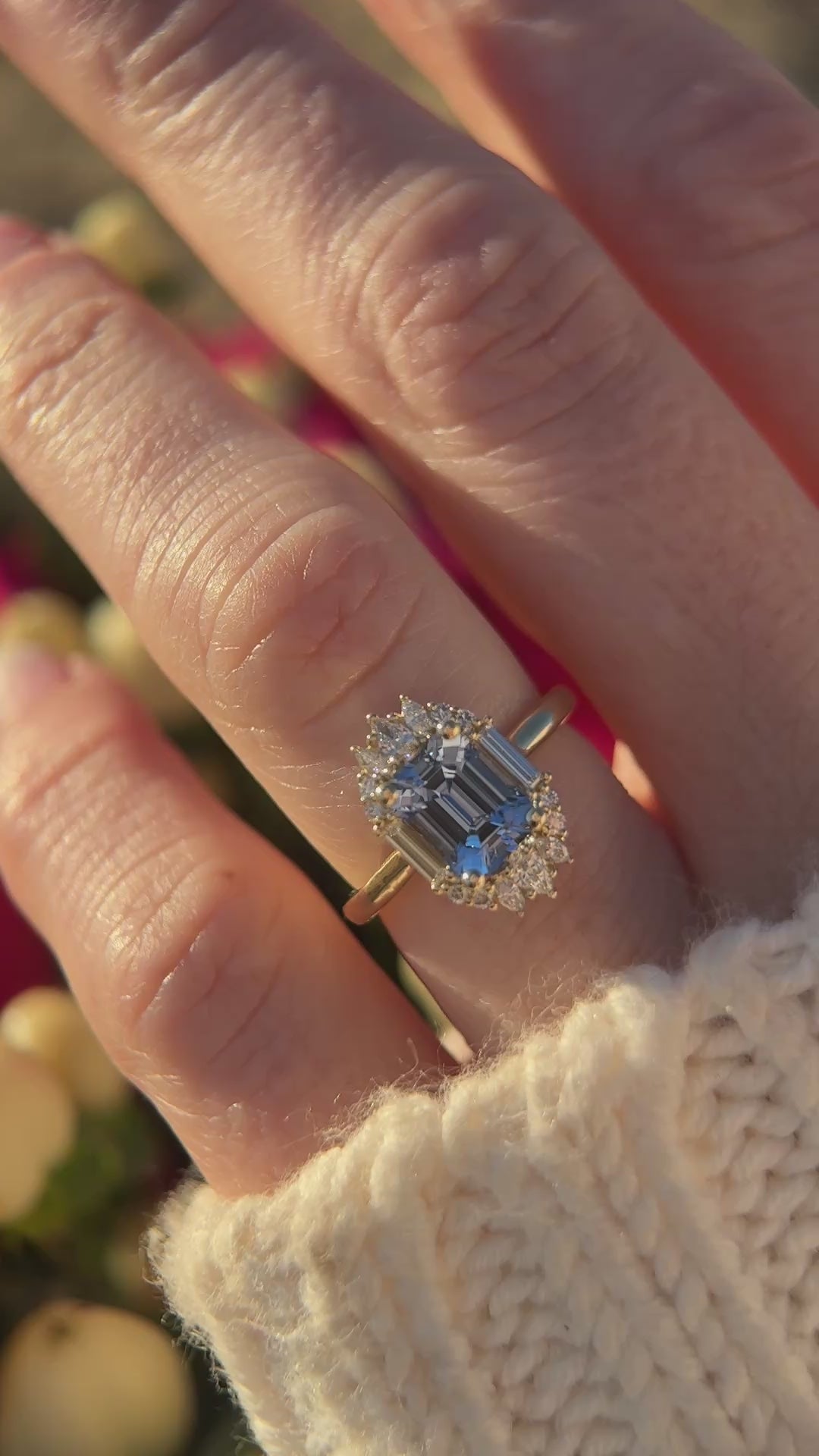 The Georgia Ring | 1.89 CT Emerald Cut Blue Sapphire