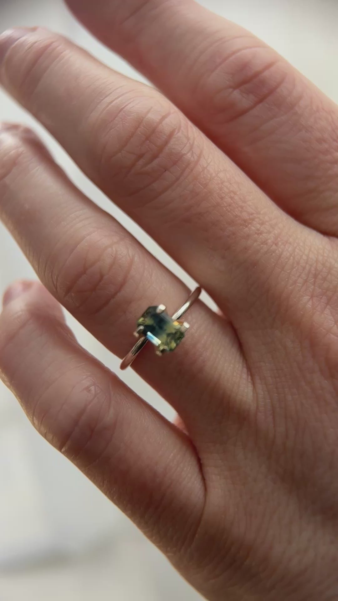 1.53 CT Emerald Cut Bicolor Sapphire