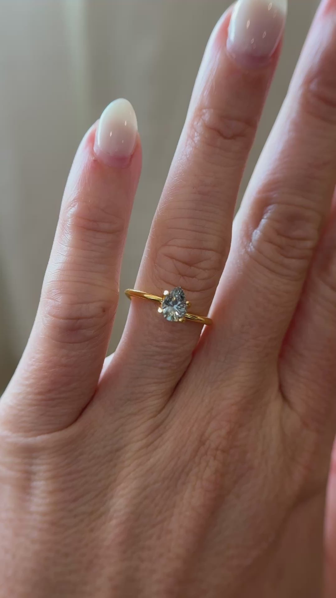 0.78 CT Pear Cut Light Green Sapphire