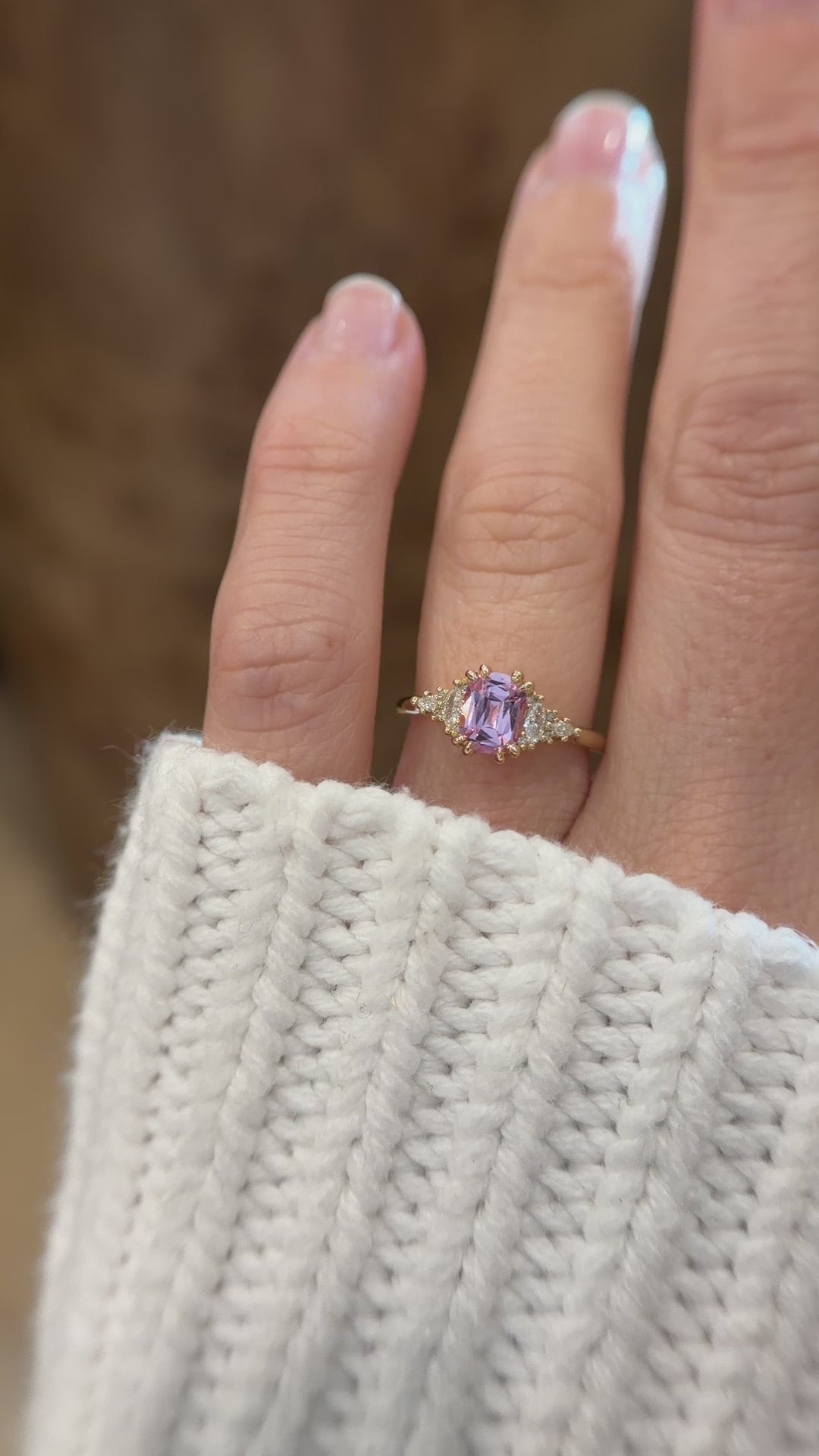 The Maeve Ring | 1.19 CT Cushion Pink Sapphire