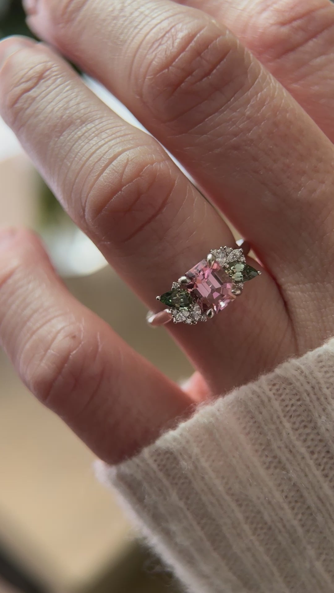 The Fleur 1.52 CT Emerald Cut Pink Tourmaline Ring