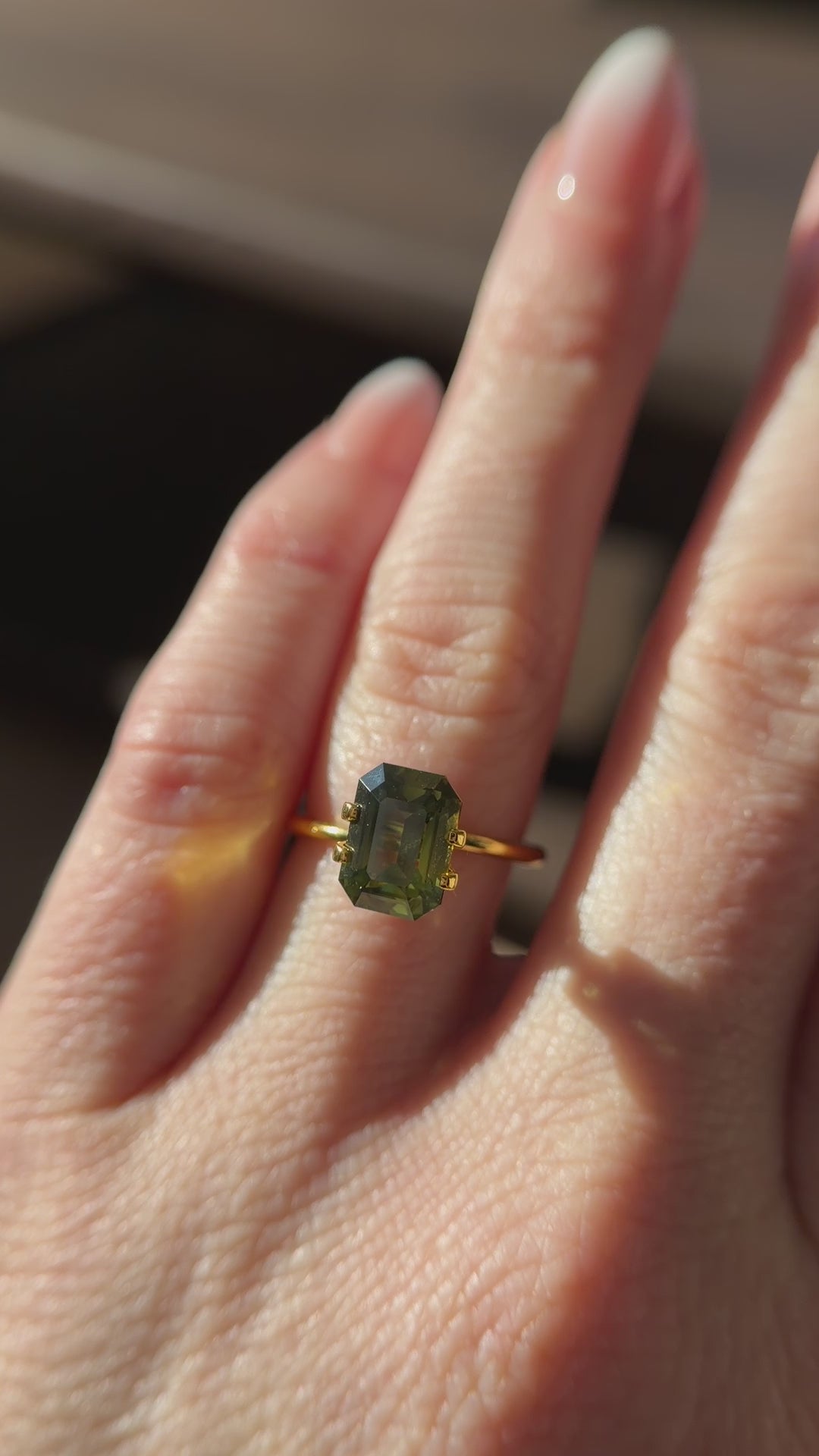 4.52 CT Emerald Cut Green Sapphire