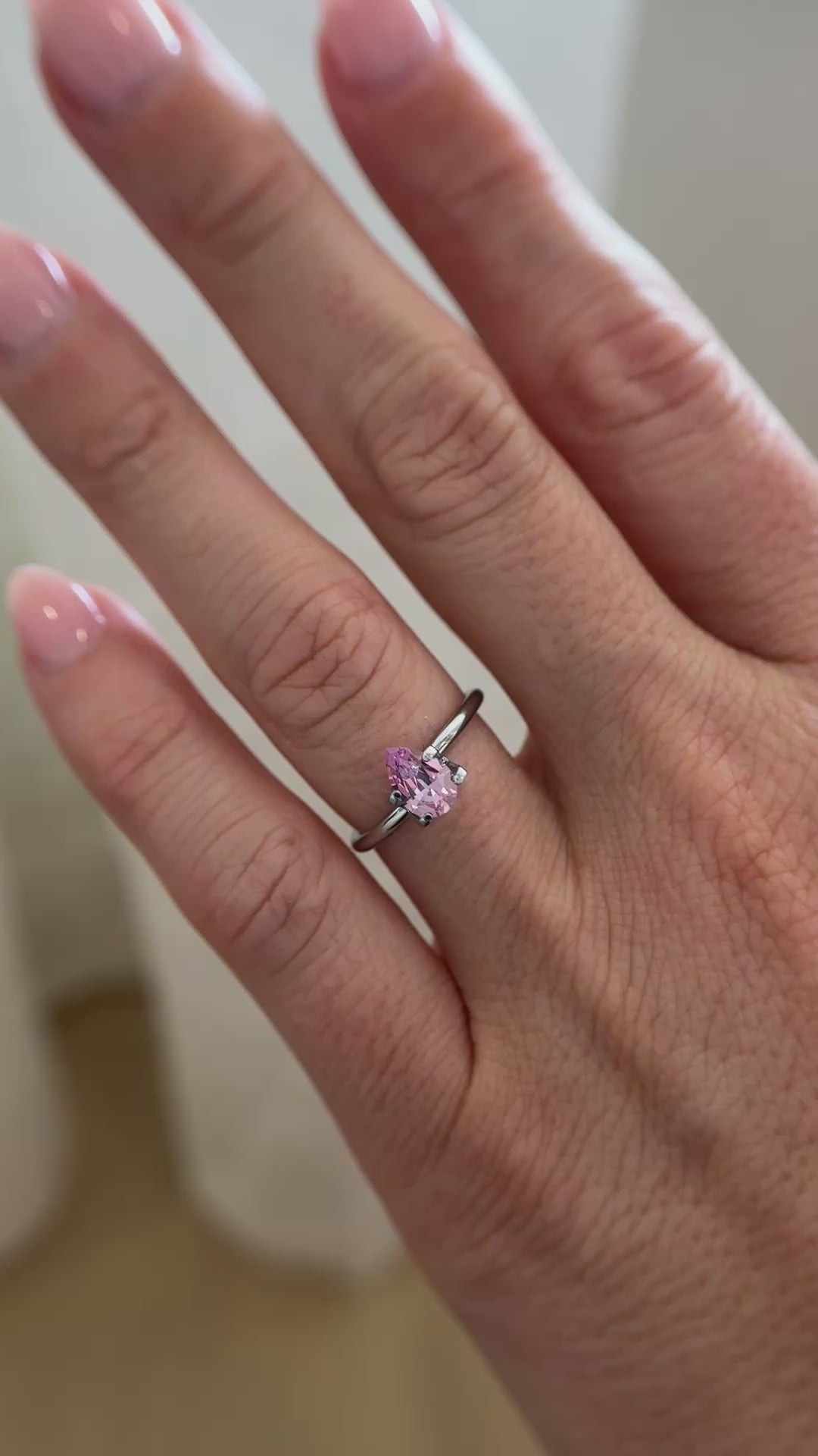 0.9 CT Pear Cut Pink Sapphire