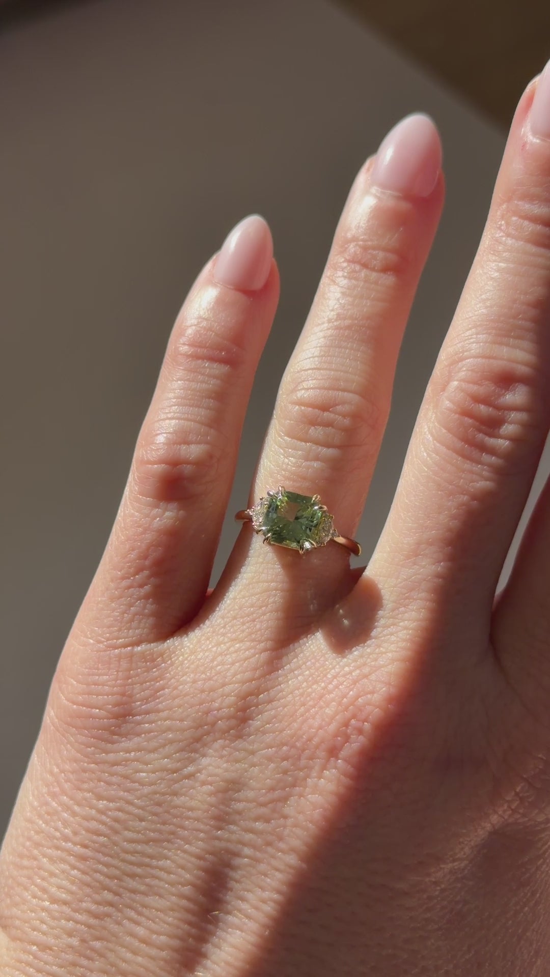 The Low Maren Ring | 2.72 CT Square Radiant Mint/Sage Green Tourmaline