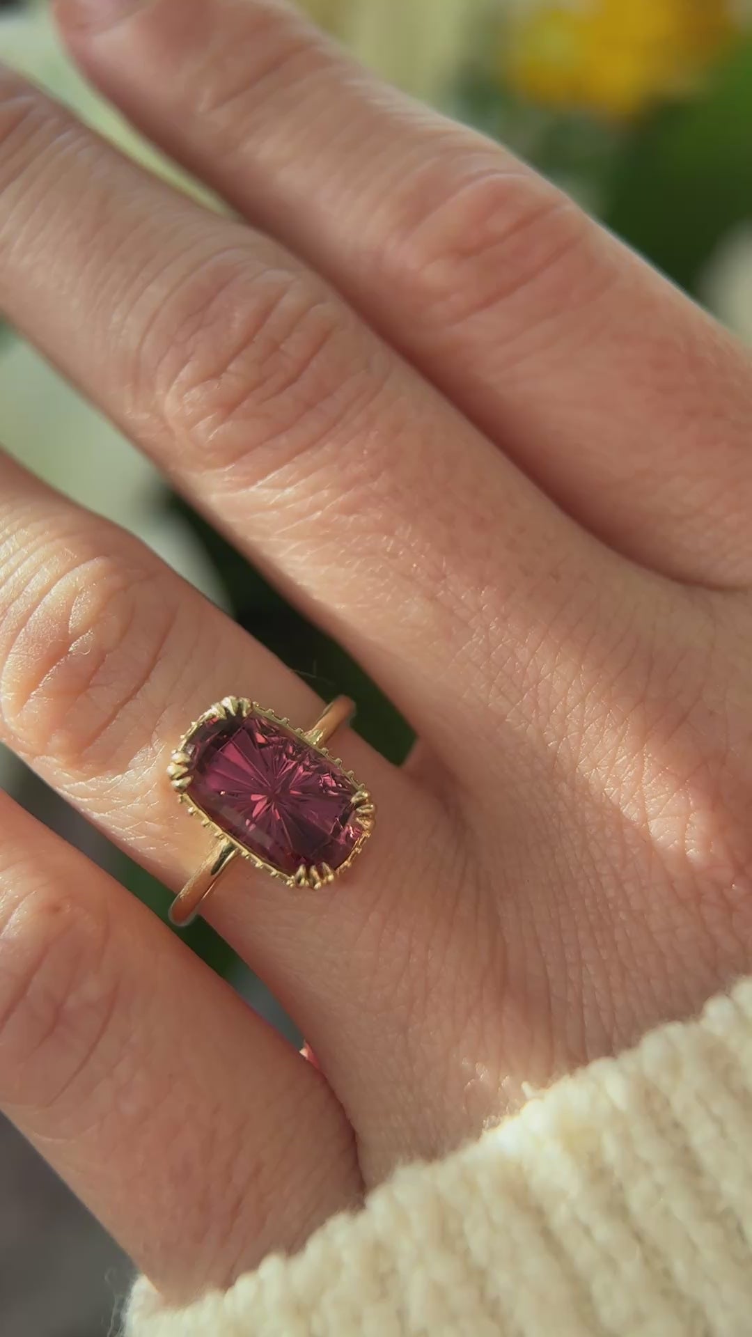 The Thalassa Ring | 5.08 CT Elongated Cushion Starbrite™ Pink Tourmaline