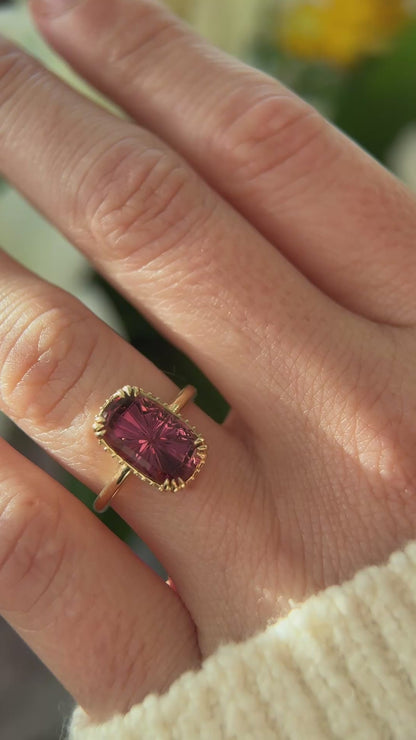 The Thalassa Ring | 5.08 CT Elongated Cushion Starbrite™ Pink Tourmaline