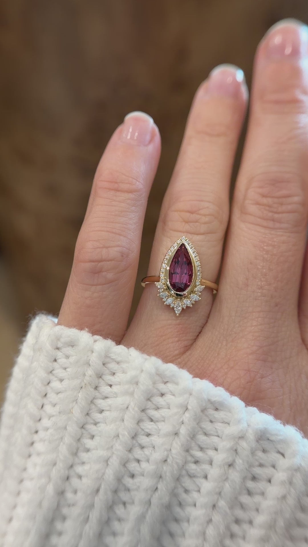 The Penelope Ring | 2.19 CT Pear Red Spinel