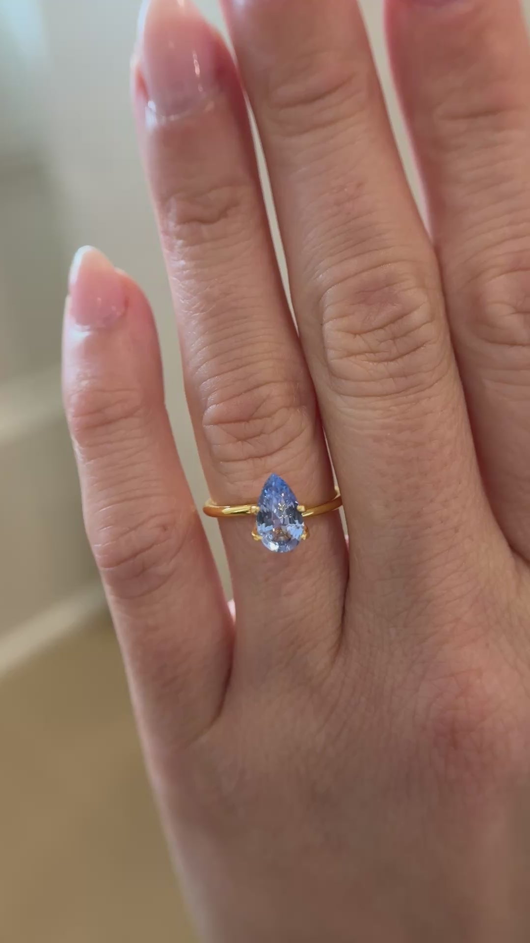 1.33 CT Pear Cut Blue Sapphire