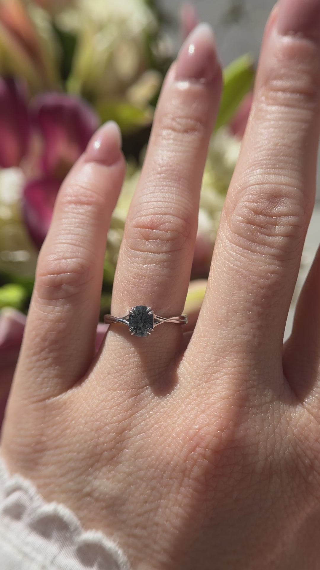 The Fates Ring | 1.15 CT Oval Blue Montana Sapphire