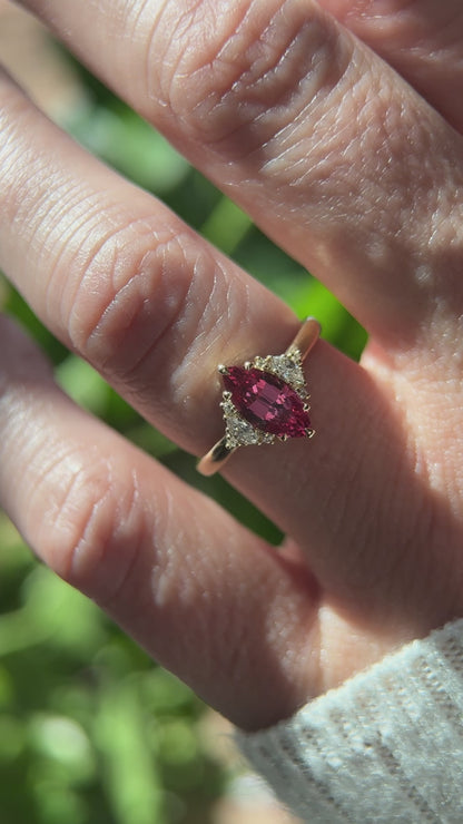 The Maren Ring | 1.3 CT Marquise Red/Pink Spinel