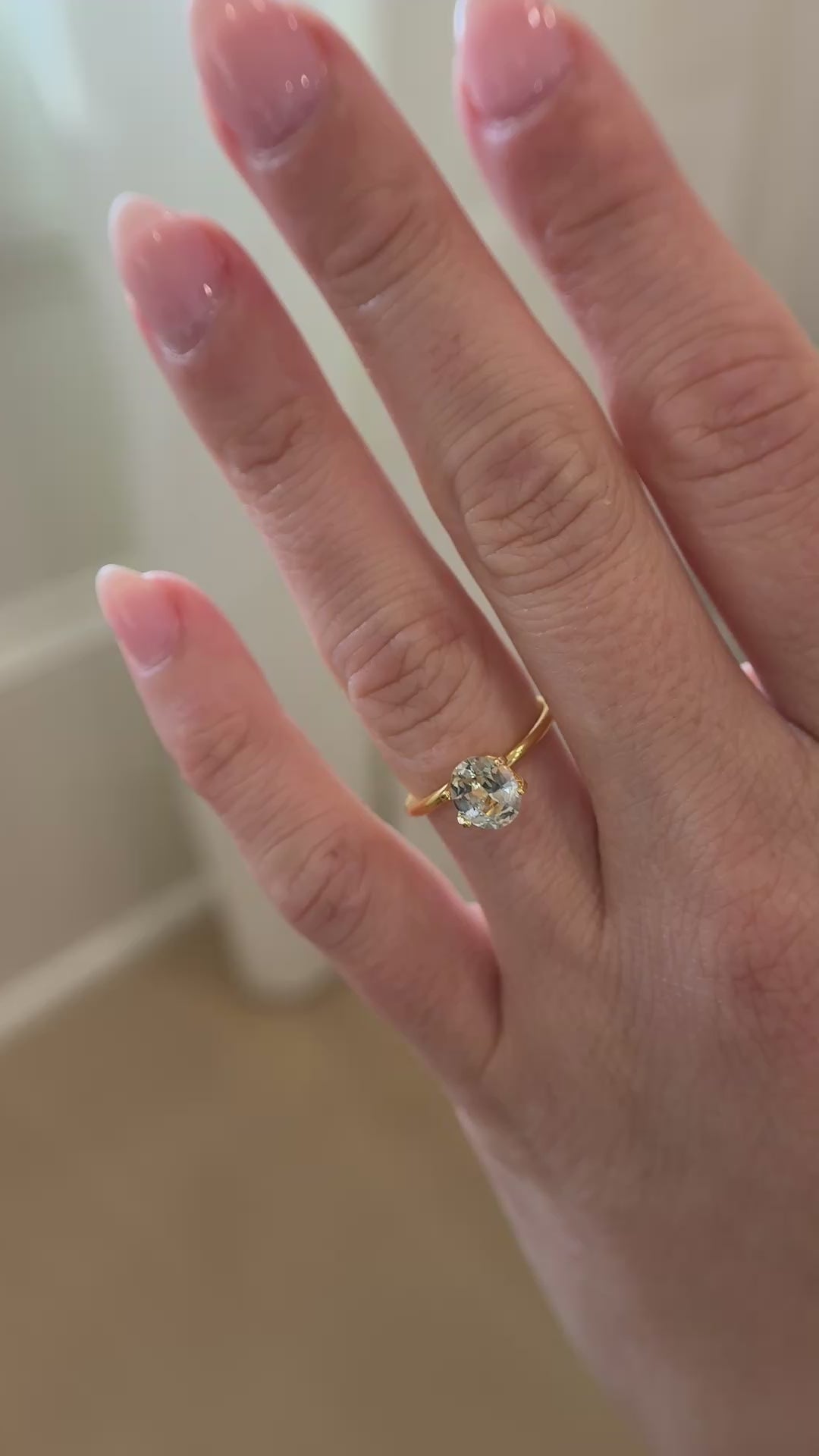1.52 CT Oval Cut Pale Yellow/Green Sapphire