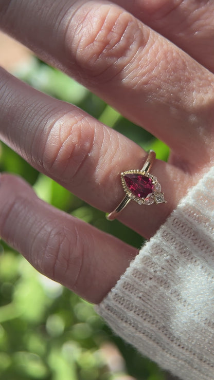 The Charlotte Ring | 0.86 CT Pear Red Spinel