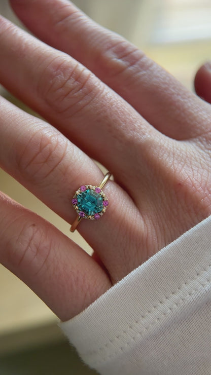 The Tai Ring | Blue Zircon + Pink Sapphire