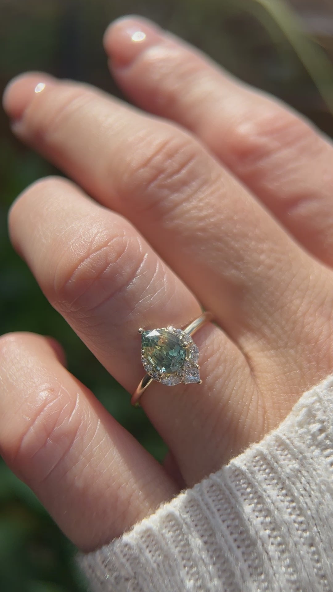 The Charlotte Ring | 1.39 CT Teal Green Sapphire