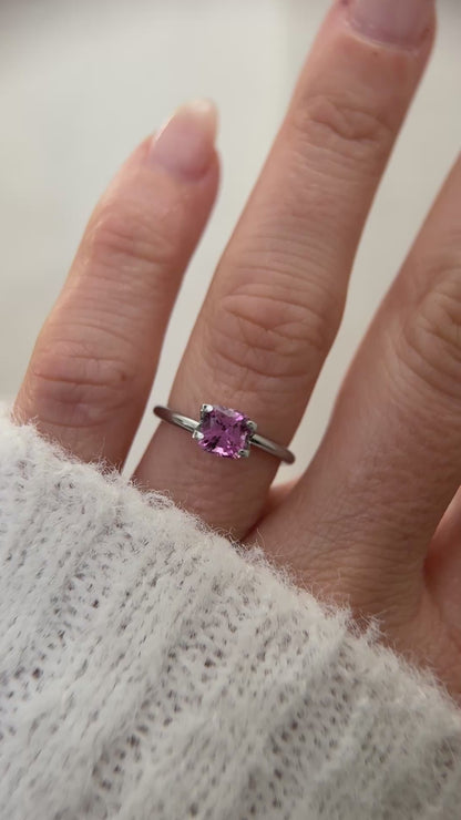 1.22 CT Cushion Cut Magenta Purple Sapphire