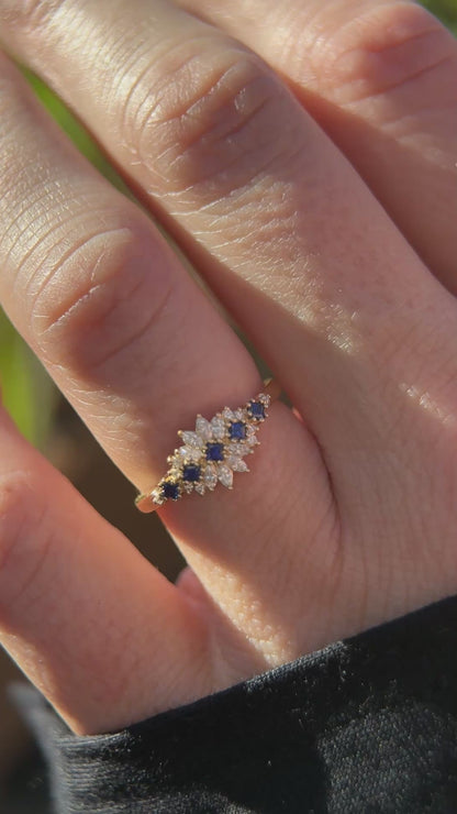 The Dahlia Ring | Royal Blue Sapphire