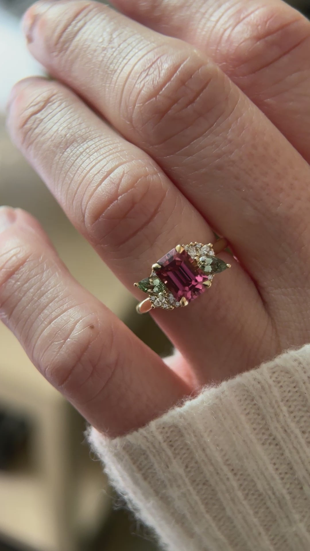 The Fleur 1.71 CT Emerald Cut Pink Tourmaline Ring