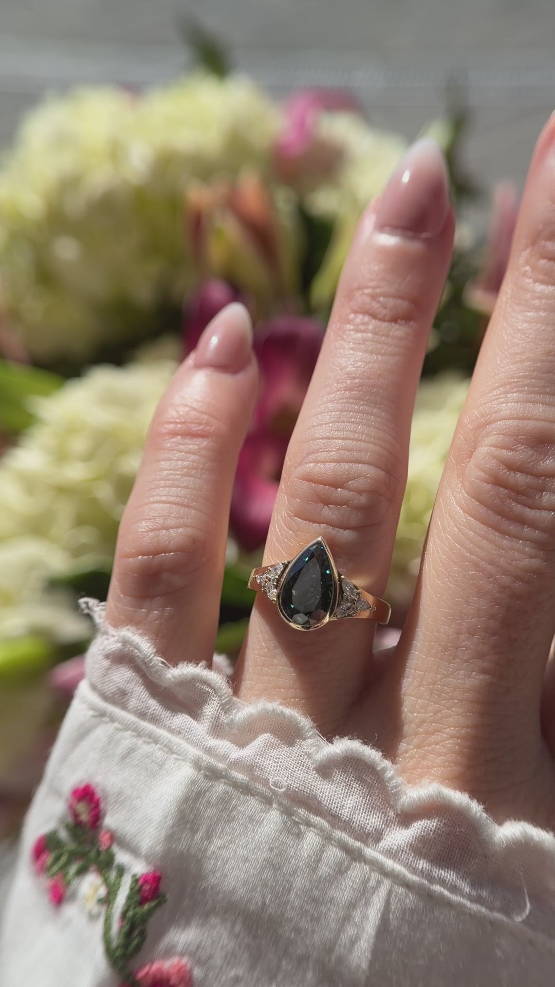 The Daylight Ring | 2.28 Pear Deep Blue Diamond