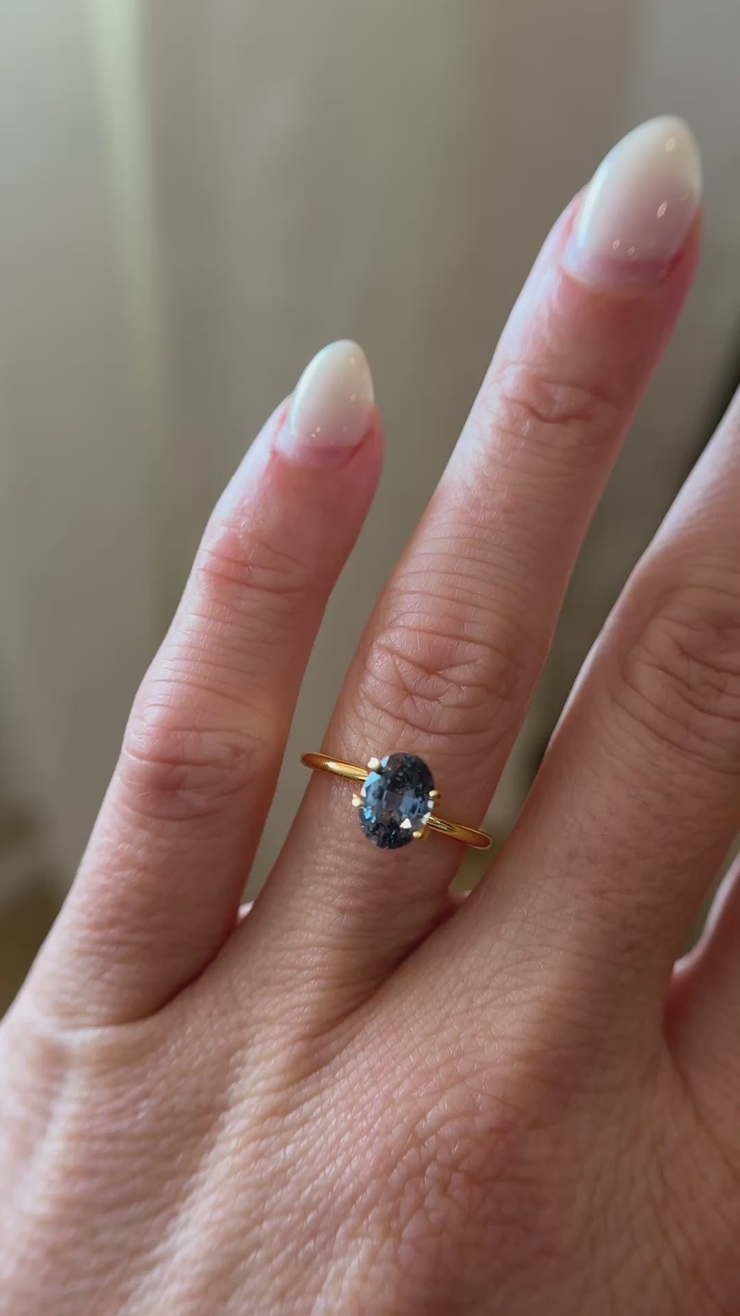 1.55 CT Oval Cut Steel Blue Sapphire