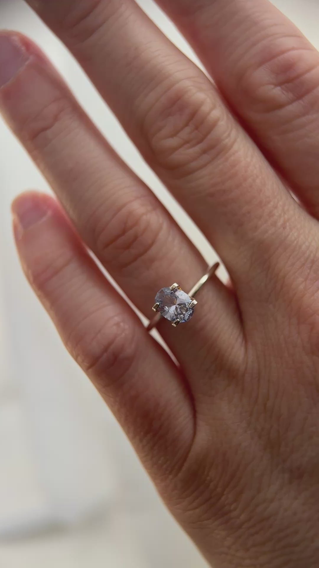 1.08 CT Oval Cut Blue/Purple Sapphire