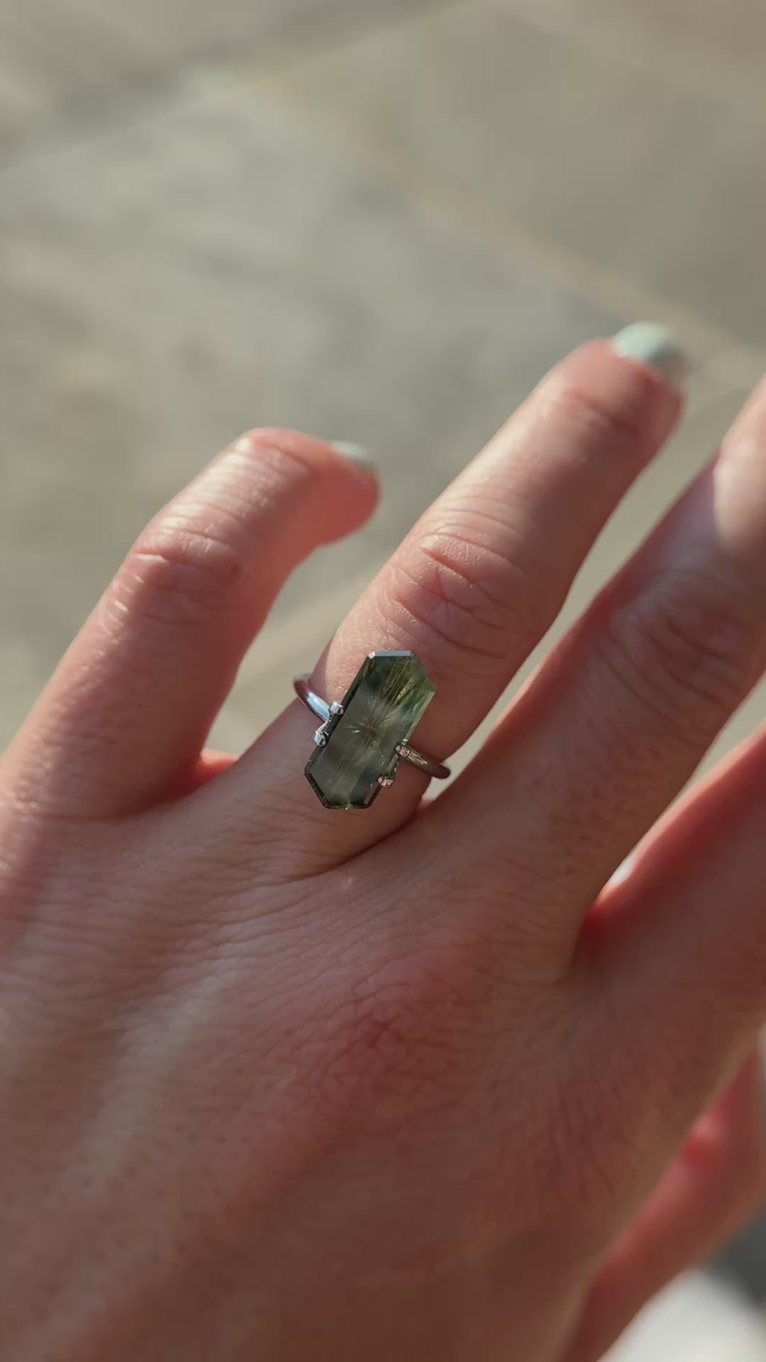 5.52 CT Hexagon Starbrite™ Cut Green Australian Sapphire
