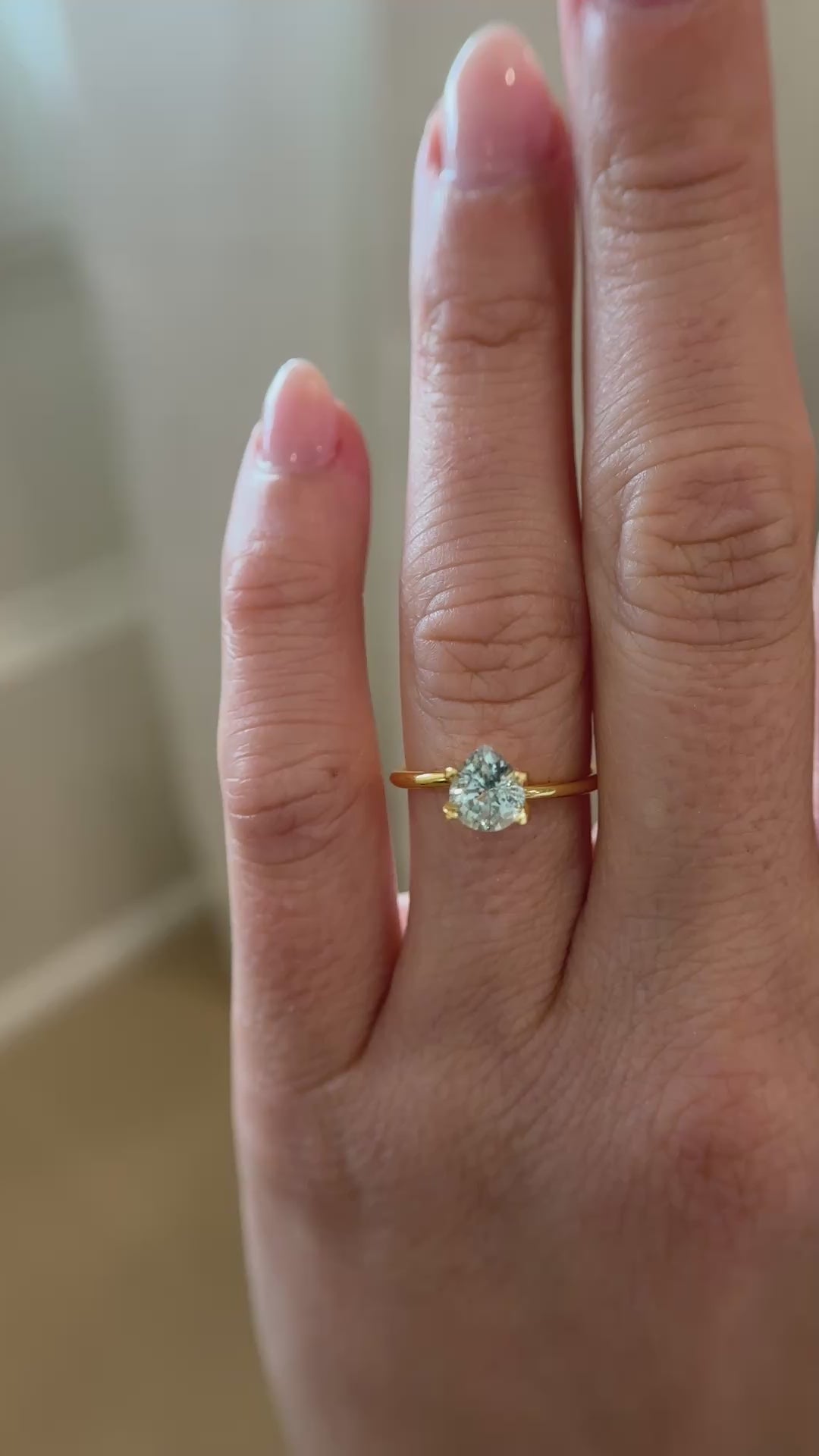 1.38 CT Pear Cut Pale Green Sapphire