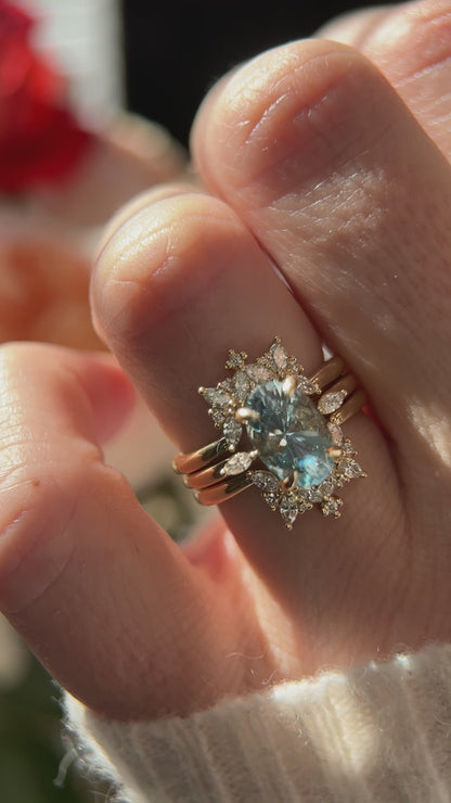 The Venus 2.07 CT Oval Aquamarine Wedding Set