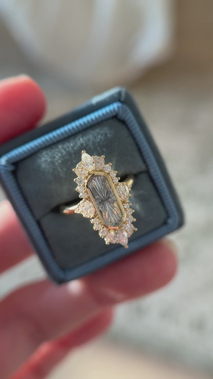 The Ethereal Ring | 1.67 CT Hexagon Starbrite™ Blue Montana Sapphire