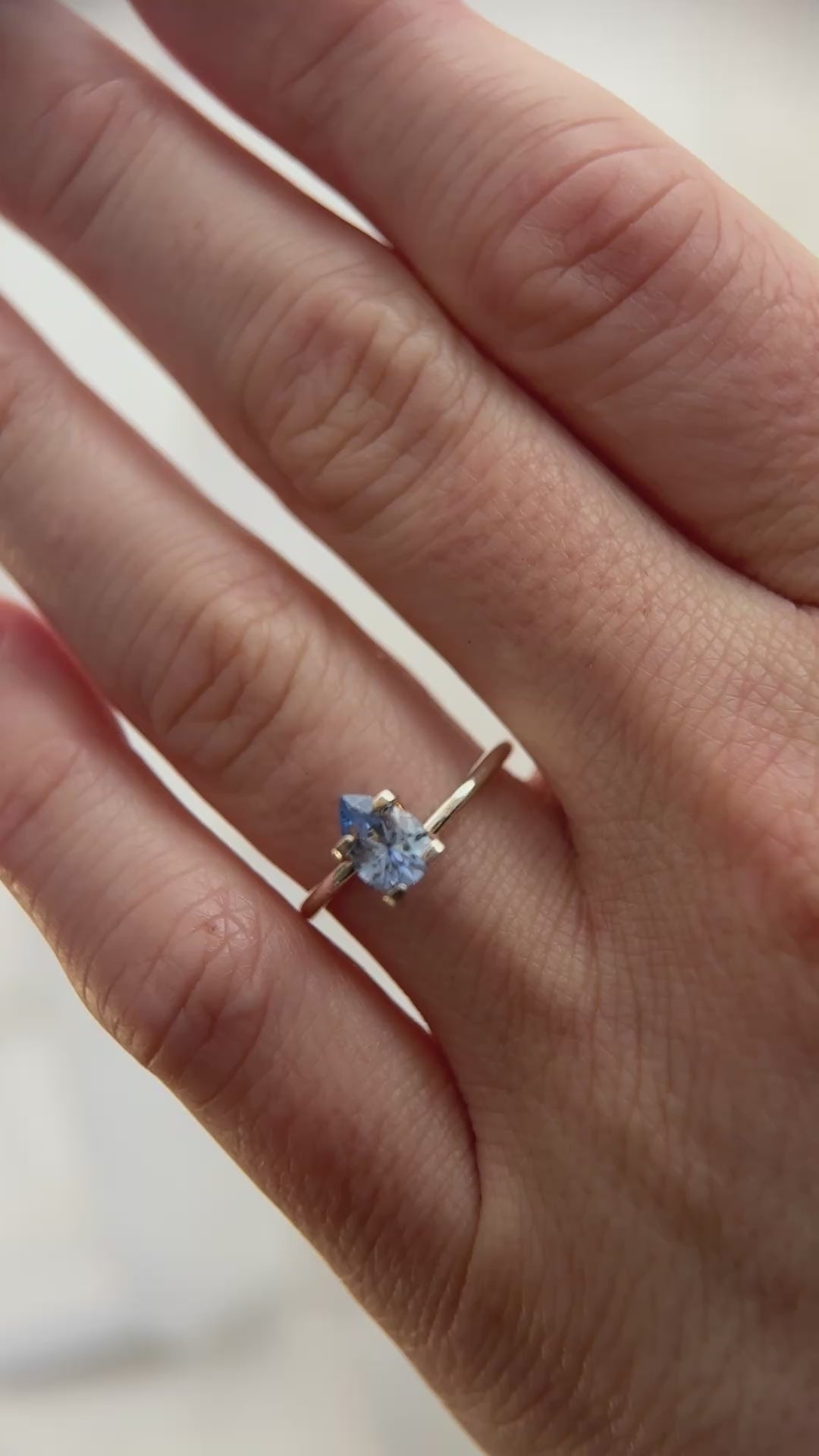 0.85 CT Pear Cut Blue Sapphire