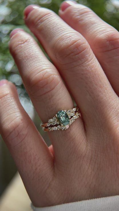 The Serene 1.18 CT Blue Sapphire Wedding Set
