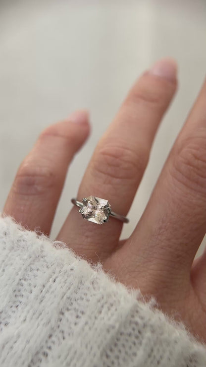 2.1 CT Radiant Cut Pale Champagne Sapphire